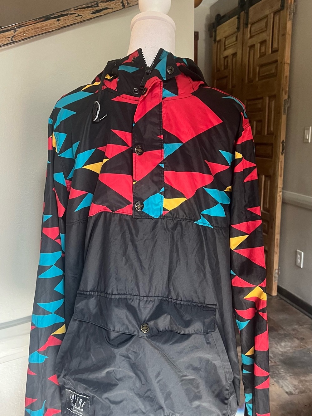 Empyre Surplus Co Windbreaker Jacket Medium 90s Y2K Colorblock Anorak